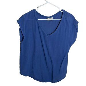 Cottonways T-Shirt Women's 1 V-Neck Short Sleeve Cotton Solid Textured Top